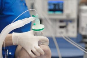 Photo of patient receiving anesthesia for dental work